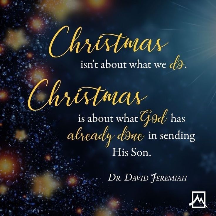 a christmas card with the words, christmas isn't about what we do christmas is about what god has already done in sending his son