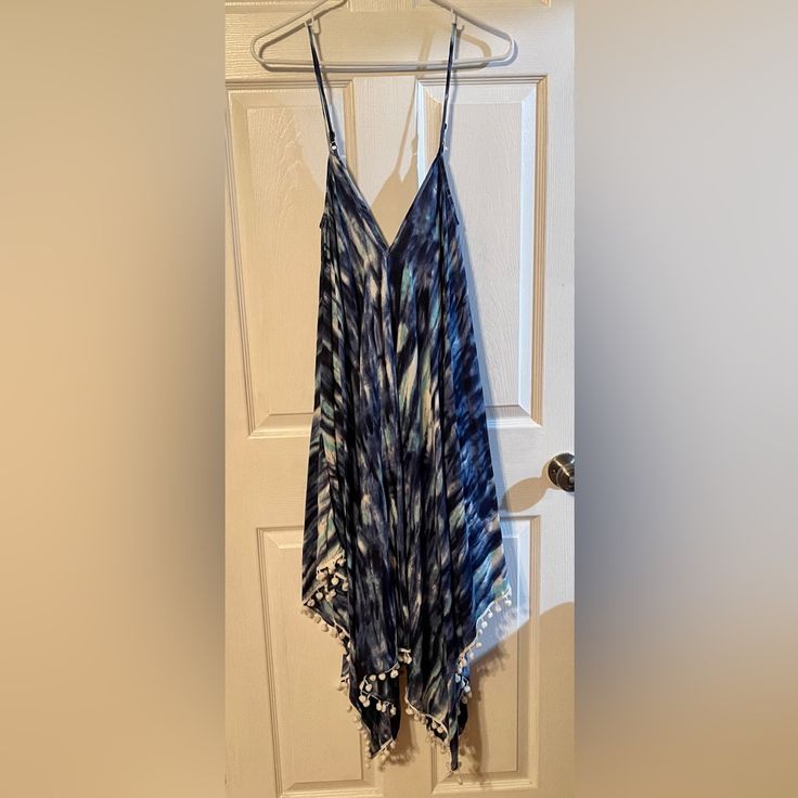 Brand New With Tags! Blue Sundress For Spring, Beach Cover-up, Blue Sundress For Spring Beach Cover-up, Breezy Blue Sundress For Beach Season, Blue Sundress For Beach Season Cover-up, Blue Sundress For Beach Cover-up, Blue Sundress For Beach Cover-up Vacation, Blue Sundress For Beach Cover-up Season, Blue Sundress For Beach Vacation, Blue Sundress For Beach And Vacation