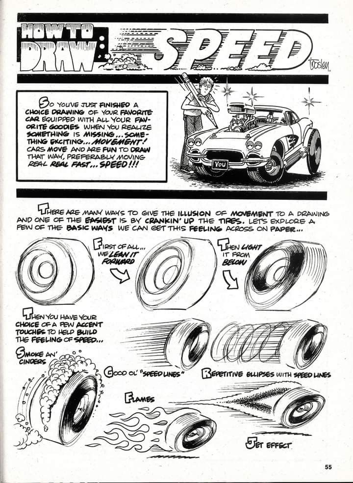 an old comic book page showing how to draw speed