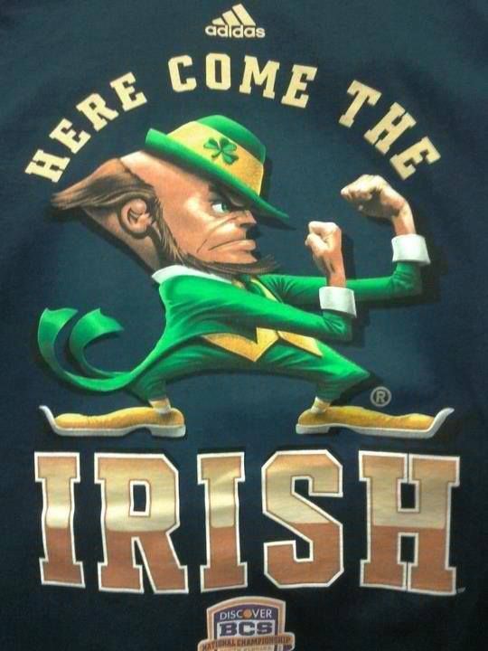 there is a t - shirt that says, here come the irish