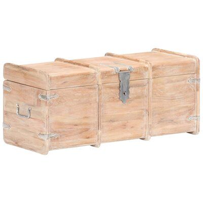 three wooden trunks sitting next to each other