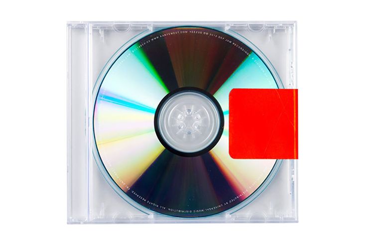 the cd is in its plastic case with red tape around it's edges and an orange ribbon at the bottom