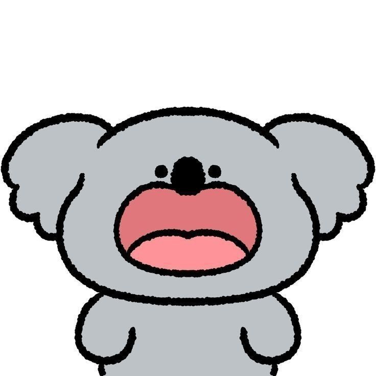 a cartoon koala bear with its mouth open