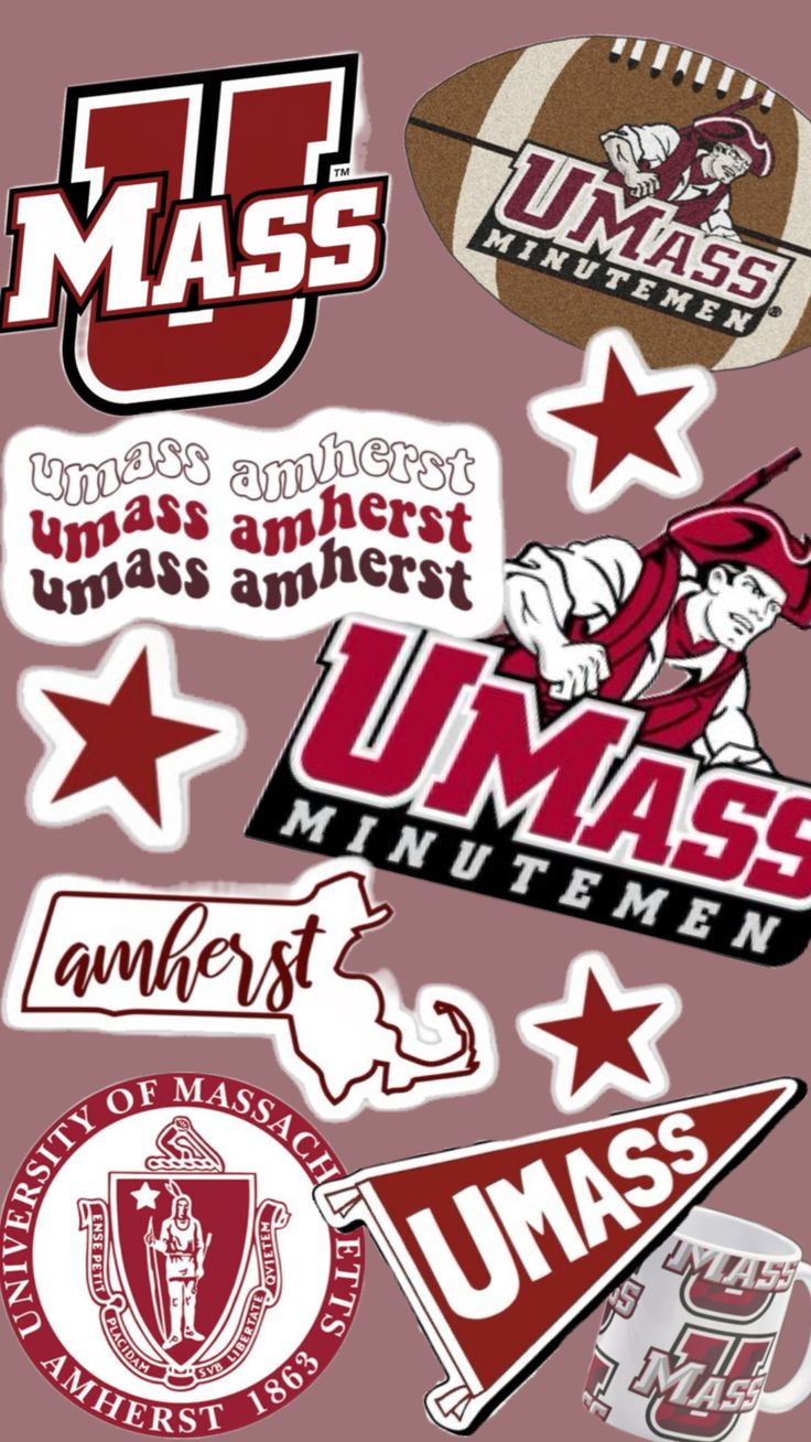 many different sports stickers are shown on a pink background with red and white lettering