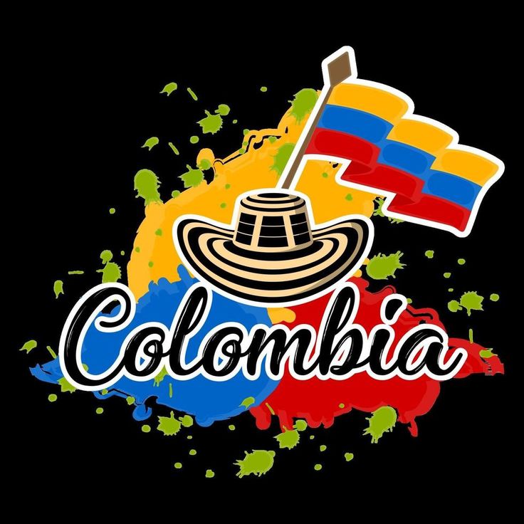 the word colombia painted in different colors and with a flag on it's side