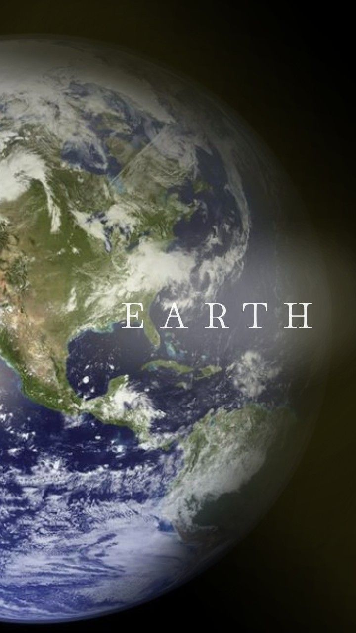 the earth is shown in this image with words that read earth on it's side