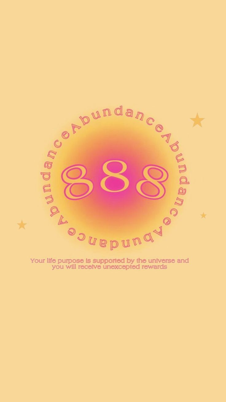 an orange and pink background with the number eight in it's center, surrounded by stars