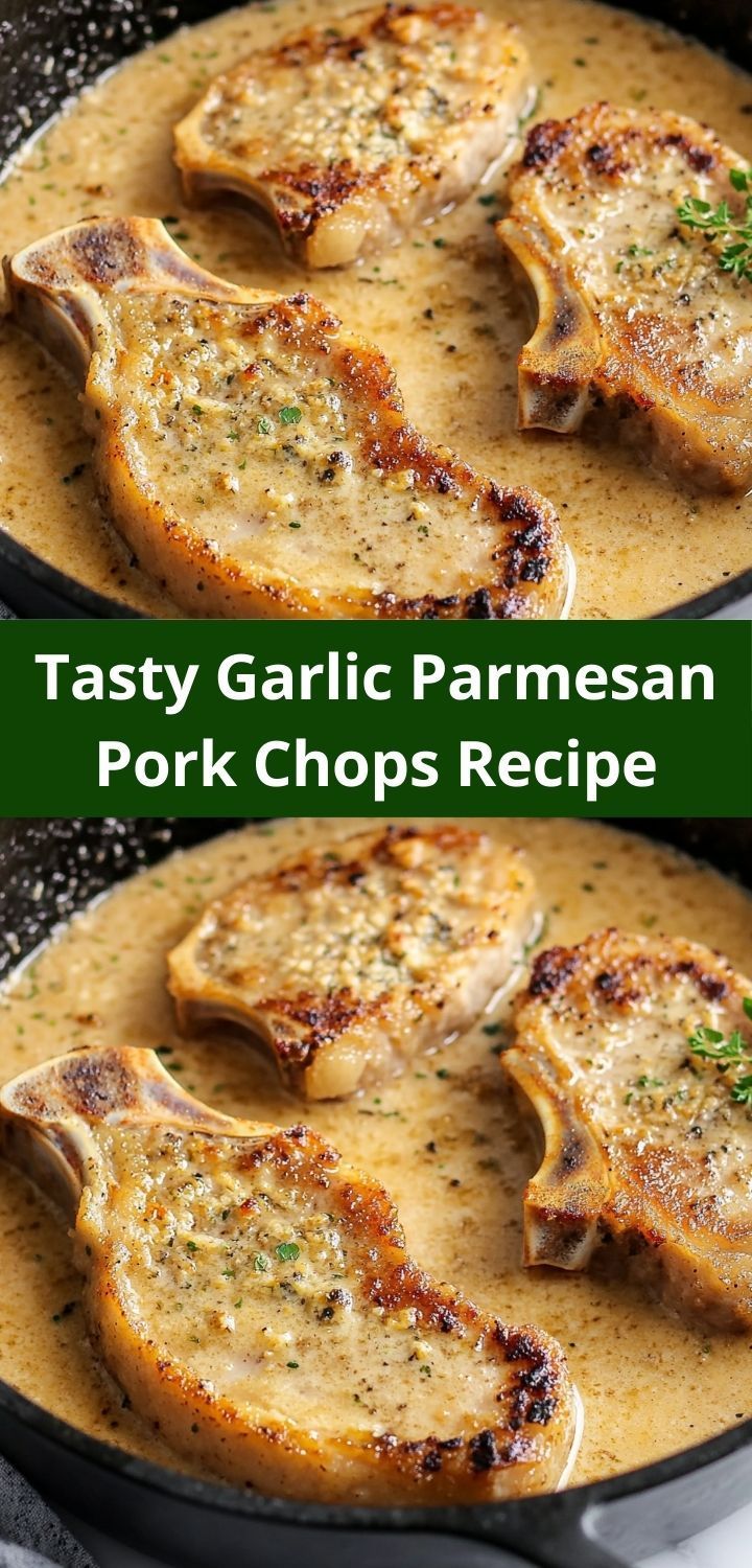 two pictures of pork chops in a skillet