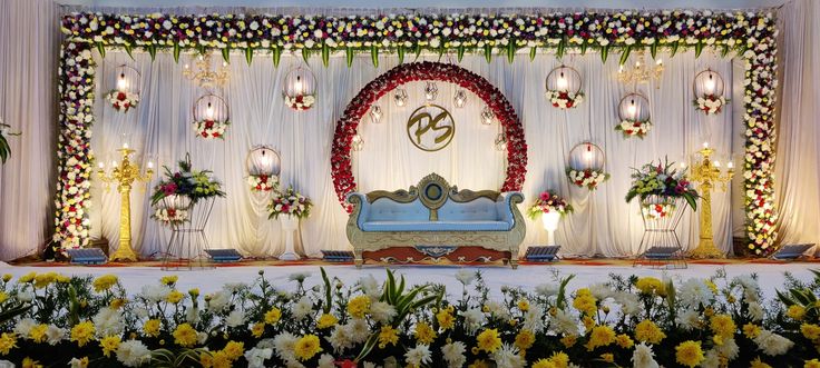 Marriage Flower Decoration, Engegment Decoration Stage, Function Hall Decoration, Engagement Decorations Indian Stage, Engagement Stage Decoration Indian Simple, Hindu Marriage Decoration Stage, Marriage Decoration Stage, Wedding Reception Stage Decorations, Reception Stage Decoration Indian Indoor