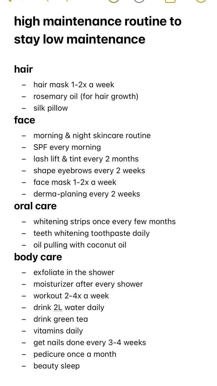 self care routine, high maintenance to stay low maintenance Hair Maintenance Routine, Full Body Self Care Routine, Low Maintenance Routine, High Maintenance To Stay Low Maintenance, Self-care Routine Body Care, Body Routine Skincare, Self Maintenance Routine, Down There Care Tips, Looksmaxxing Tips