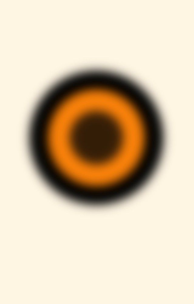 an orange and black circle is in the middle of a white background with brown circles