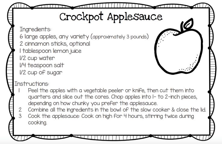 an apple with the words crockpot applesauce written in black and white