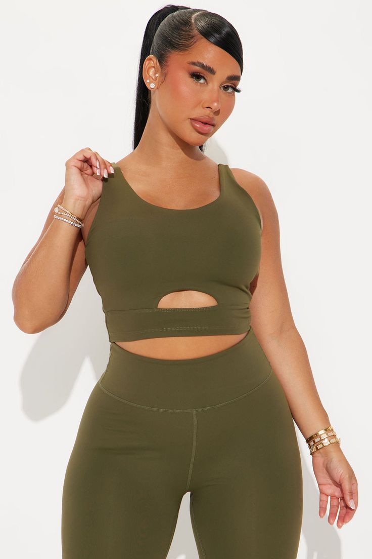 Available In Black, Charcoal, Mauve, And Olive. Sports Bra Square Neck Sleeveless Super Soft Cut Out Detail Backless Stretch Pair With "Core Super Soft Active Legging" Body: 77% Polyester 23% Spandex Inner Mesh: 82% Nylon 18% Spandex Imported | Summit Super Soft Sports Bra in Olive Green size Medium by Fashion Nova Soft Cut, Modern Disney, Active Leggings, Matching Dresses, Bra Lingerie, Black Charcoal, Square Neck, Dresses For Sale, Bralette