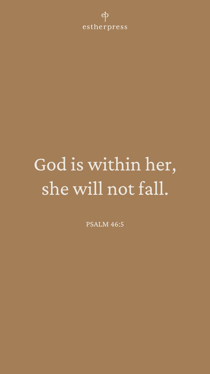 a brown background with the words god is within her, she will not fall