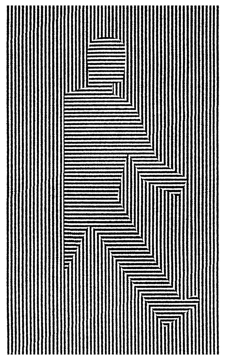 an abstract black and white pattern with vertical lines