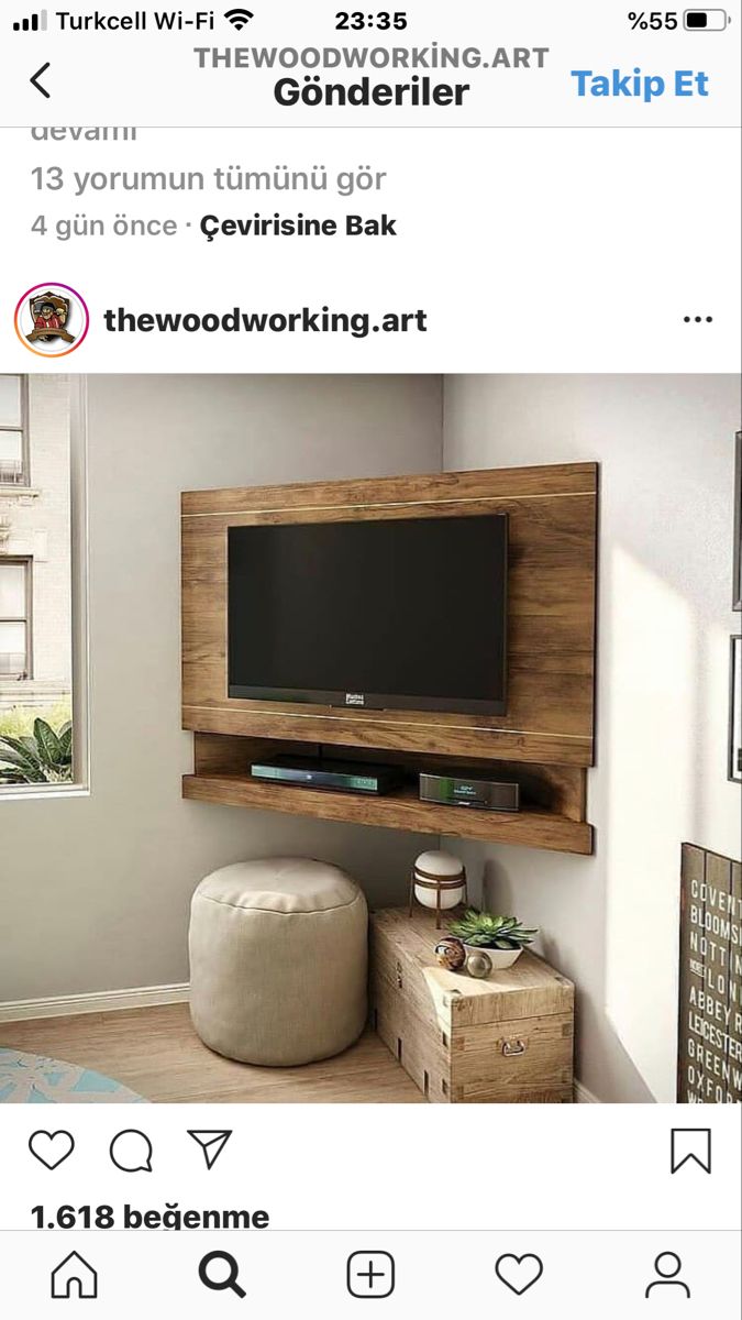 a tweep with an image of a flat screen tv on top of it