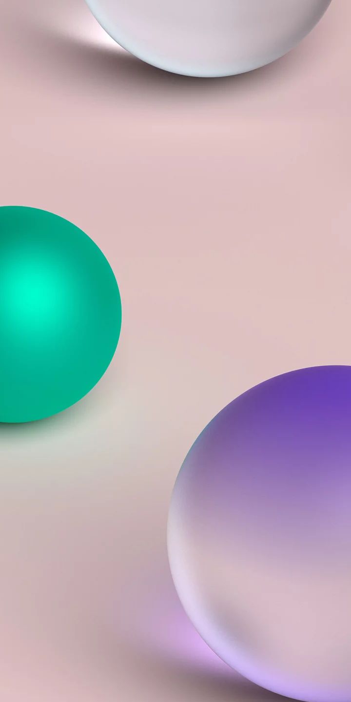 an image of three different colored eggs on a table with pink and blue colors in the background