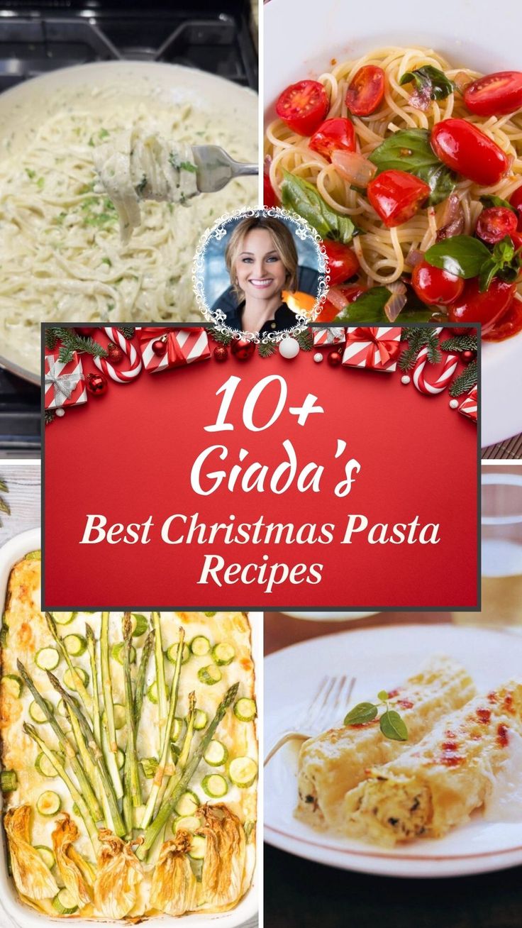 10+ Giada’s Best Christmas Pasta Recipes Creamy Cold Pasta Recipes, Giada Pasta Recipes, Pasta Dishes For Christmas Dinner, Christmas Eve Pasta Dishes, Holiday Pasta Dishes, Giada De Laurentiis Recipes Pasta, Christmas Pasta Dishes, Giada Lasagna, Giada's Holiday Handbook