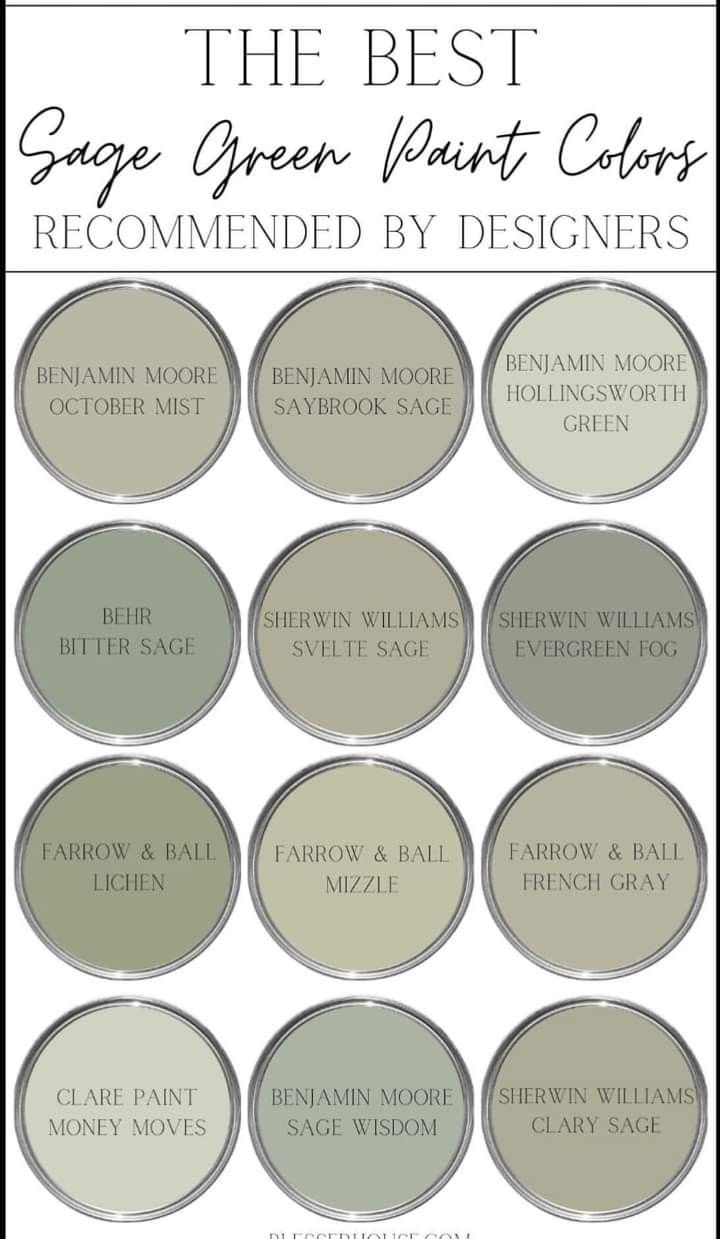 the best sage green paint colors recommended by designers