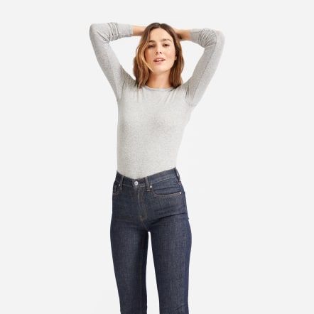 Layer up. A classic long-sleeve tee shape in super-soft, stretchy pima cotton that’s finely ribbed for a close-and-comfortable fit. Now every sweater feels extra soft. Everlane Tops For Everyday Fall Wear, Classic Stretch Long Sleeve Top For Winter, Relaxed Fit Long Sleeve Top With Ribbed Crew Neck, Everyday Crew Neck Long Sleeve Top With Thumbholes, Fitted Crew Neck Sweater For Everyday, Classic Stretch Long Sleeve Top With Crew Neck, Everlane Everyday Tops For Fall, Classic Crew Neck Long Sleeve Top For Fall, Grey Long Sleeve Outfit