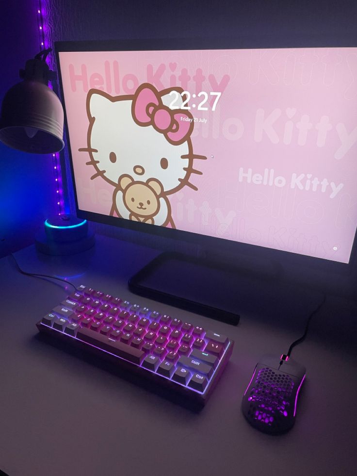 a desktop computer sitting on top of a desk next to a keyboard and mouse in front of a monitor