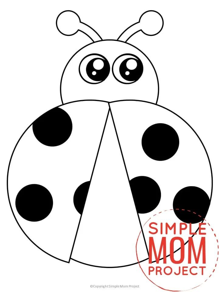 a ladybug coloring page with the word simple mom project on it's side