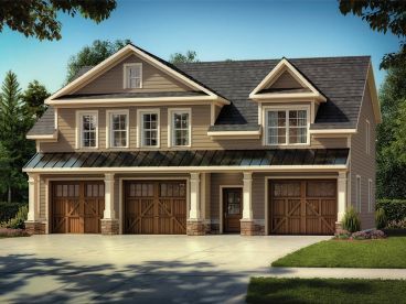 this is an artist's rendering of these two - story house plans with garages