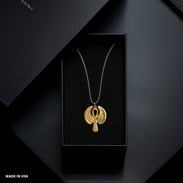 This solid gold key of Ankh necklace showcases exquisite craftsmanship, symbolizing life and spirituality. The key of Ankh pendant is more than just jewelry; it's a fine representation of ancient Egyptian elegance and the timeless allure of this sacred symbol. PENDANT INFORMATIONThis pendant is made of real, solid gold.• Made in USA• Material: 14k or 18k solid gold• Finish: polished• Height: 1.25" (31,5 mm) x Width: 1" (26,5 mm)• Pendant weight: approx. 6 grams (14k)• Bail: fits up to 4 mm chain Symbolic Ankh Ceremonial Jewelry, Amulet Style Jewelry With Large Cross Pendant, Elegant Brass Jewelry With Cross Pendant, Gold Ankh Necklace For Ceremonial Occasions, Elegant Brass Cross Pendant Jewelry, Amulet Style Ankh Necklace In Brass, Large Cross Pendant Amulet Jewelry, Ceremonial Ankh Amulet Necklace, Luxury Gold Ankh Jewelry