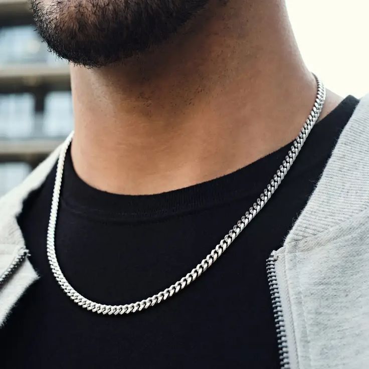 Mens Silver Chain Necklace, Hype Clothing, Silver Chain For Men, Cuban Link Chain Necklaces, Mens Chain Necklace, Long Chain Necklace, Neck Chain, Bridal Gold Jewellery, Cuban Link Chain