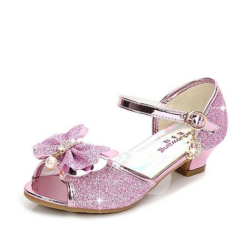 Pink Glitter Party Sandals, Non-slip Closed Toe Sandals For Party, Non-slip Open Toe Sandals For Party, Non-slip Closed Toe Party Sandals, Cute Non-slip Sandals For Party, Pink Glitter Sandals For Summer, Pink Glitter Sandals For Spring, Glitter Synthetic Sandals With Round Toe, Synthetic Glitter Sandals With Round Toe