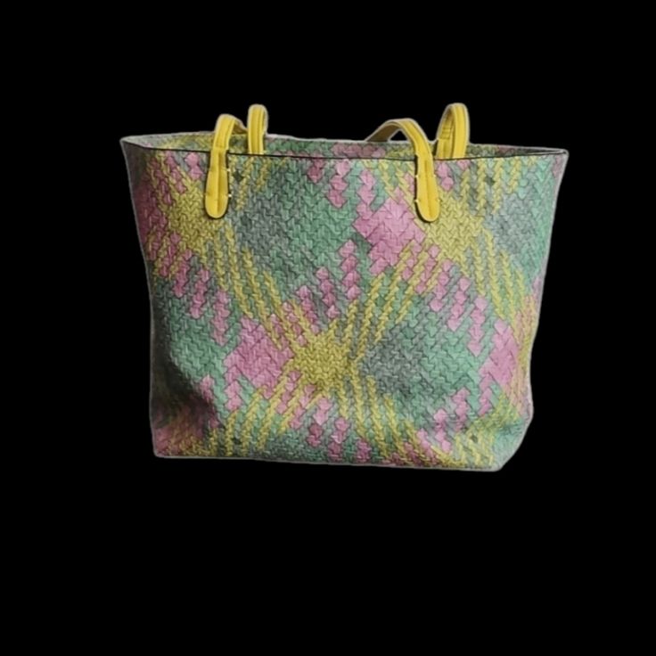 Nwt, Gorgeous Pastel Multi Colored Woven Tote. Big Mommy Tote 17"X12", Teen Bag 12"X9" And Baby Coin Purse 6"X4". Bigger Bags Are Fabric Lined With Side Pockets And Top Zippered Closures. Adjustable Crossbody Strap Is Included And Attaches To The Teen Bag Made Of Coated Faux Leather. Trendy Yellow Satchel For Shopping, Casual Multicolor Satchel For Errands, Yellow Bucket Bag For Errands, Yellow Rectangular Satchel For Errands, Yellow Double Handle Satchel For Summer, Yellow Double Handle Bag For Spring, Yellow Double Handle Bags For Spring, Yellow Travel Bags For Spring, Casual Yellow Shoulder Bag For Shopping