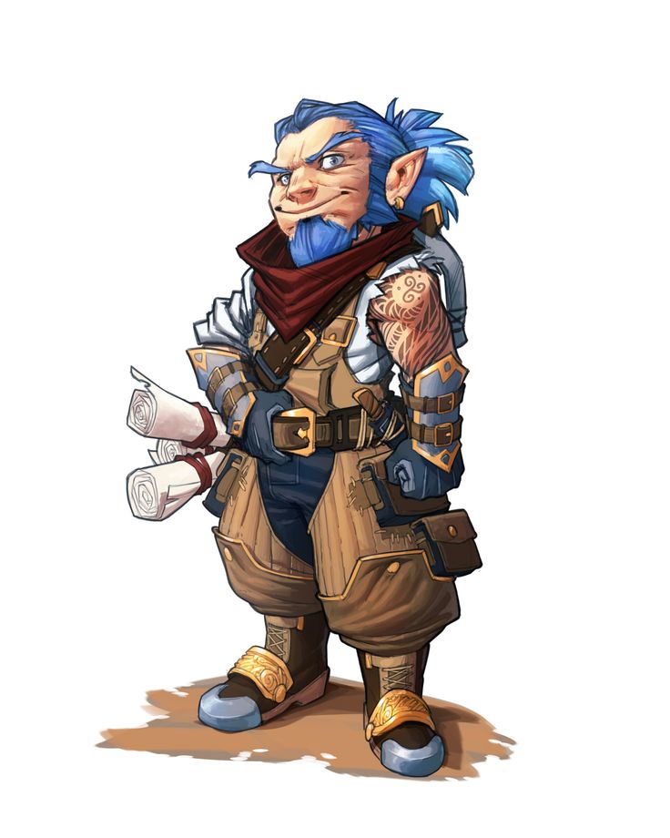 a cartoon character with blue hair and an evil look on his face, holding two knives