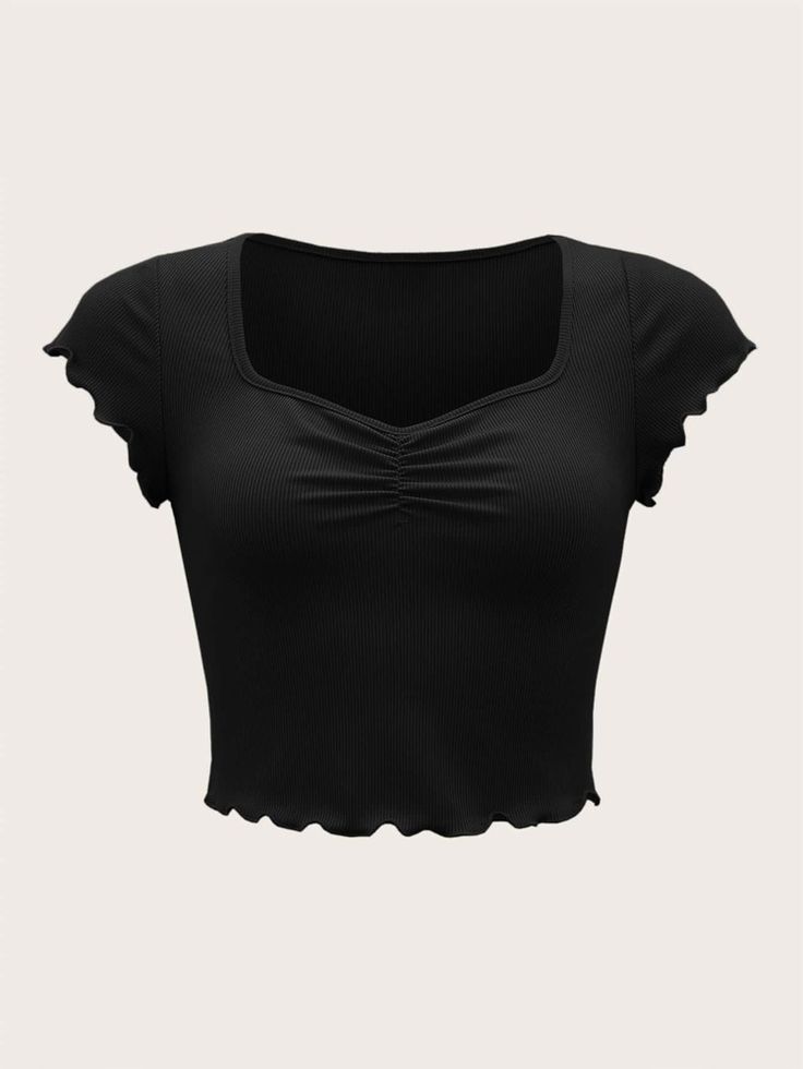 Black Shirts Aesthetic, Cute Simple Shirts, Shien Shirt, Black Shirt Women, Shein Shirts, Cute Black Shirts, Nice Shirts, Simple Tops