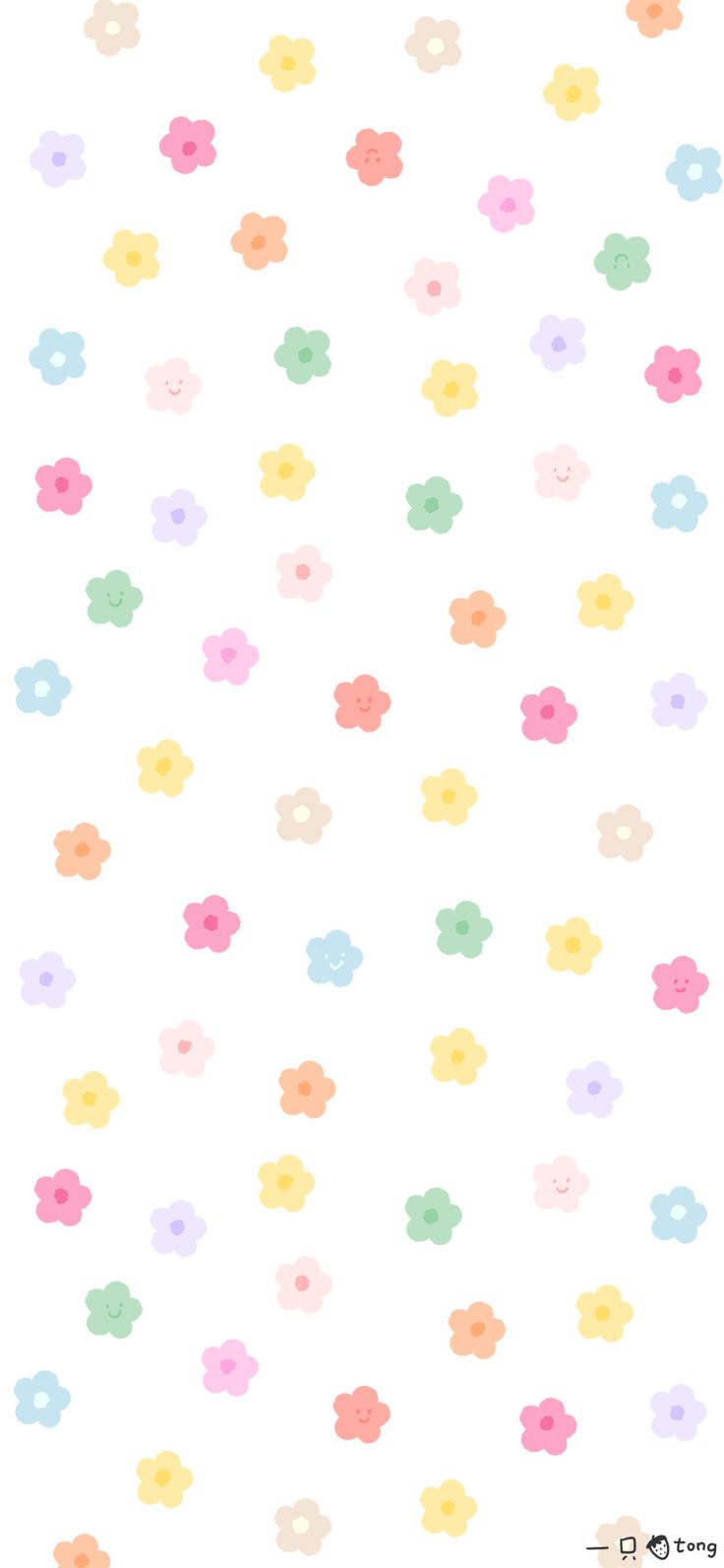 a white background with colorful flowers on it