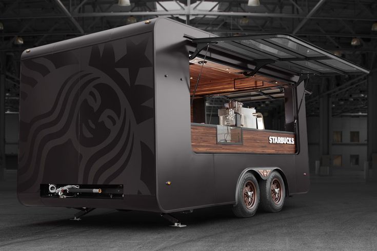 the food truck is designed to look like a coffee shop