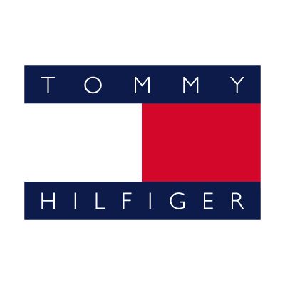 the tommy hilfiger logo is shown in red, white, and blue colors