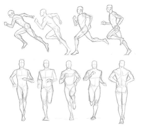 an image of a man running in different poses