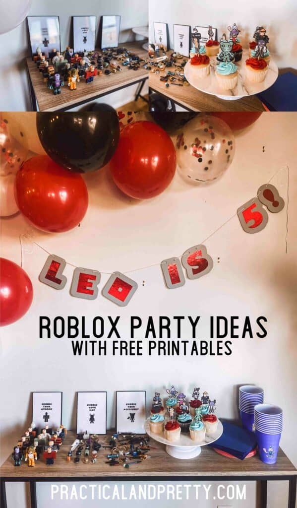 a party table with balloons, cake and other items on it that are also available for free printables