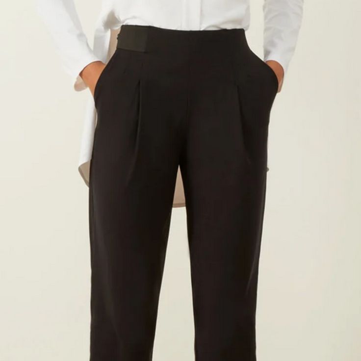 Aday Black Pants Never Wear Jeans Again.Elastic Waist Has Never Looked As Sharp. Size 4 Straight Leg Perfect For Travel/The Office/The Couch Tailored Tapered Leg Pants For Daywear, Tailored Black Trousers Pantsuit, Black Tailored Trousers Pantsuit, Black Tapered Leg Pants For Daywear, Black Tapered Leg Daywear Pants, Elegant Black Bottoms For Daywear, Black Tapered Leg Day Pants, Elegant Black Daywear Bottoms, Black Wide Leg Workwear Pants With Elastic Waistband