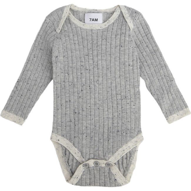 Wrap yourself in comfort with the Hug Me Long Sleeve Top! Made with responsibly sourced BCI cotton, this retro-inspired top features a ribbed knit for a cozy touch. Perfect for ages 0-4T, this versatile top can be worn anytime, anywhere. | 7AM Enfant | Ribbed Knit Long Sleeve Retro Bodysuit, (Heather Grey, Size 9-12M) | Maisonette collects the best children’s products from around the world (unlike Zulily, Etsy, The Tot, Farfetch Kids, Childrensalon, Crate and Kids, Kohls, Wayfair, Buy Buy Baby, Nordstroms, Mini Boden, J.Crew Factory, or PotteryBarn Kids), creating a curated shopping experience for you. Think of us as your shortcut to fashion for litte ones! Casual Ribbed Onesie For Loungewear, Casual Ribbed Onesie, Ribbed Cotton Onesie For Loungewear, Long Sleeve Ribbed Cotton Onesie, Casual Cotton Bodysuit For Winter, Casual Cotton Ribbed Onesie, Fitted Bodysuit For Playtime In Fall, Fall Playtime Fitted Bodysuit, Casual Fall Bodysuit For Playtime