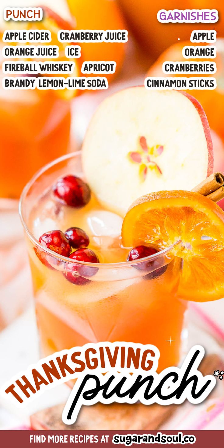 thanksgiving punch recipe with oranges and cranberries