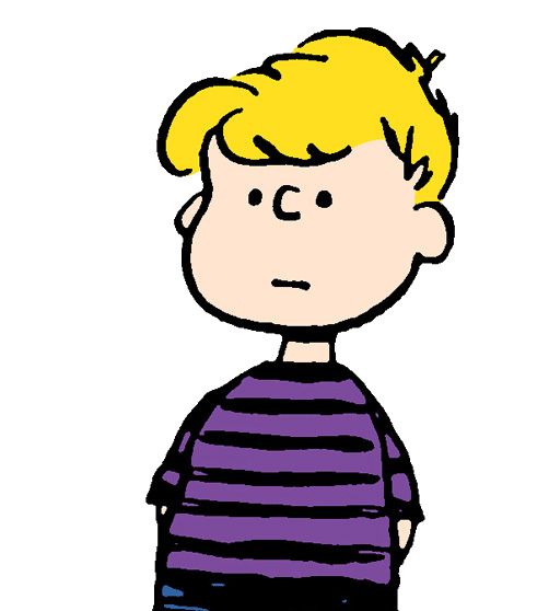 a drawing of a young boy with blonde hair and blue jeans, wearing a striped shirt