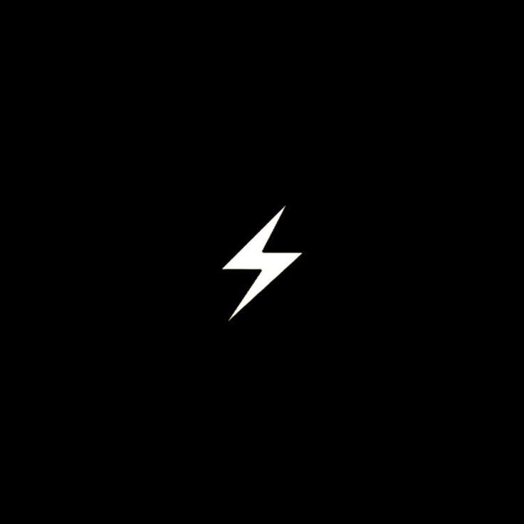 a white lightning bolt on a black background