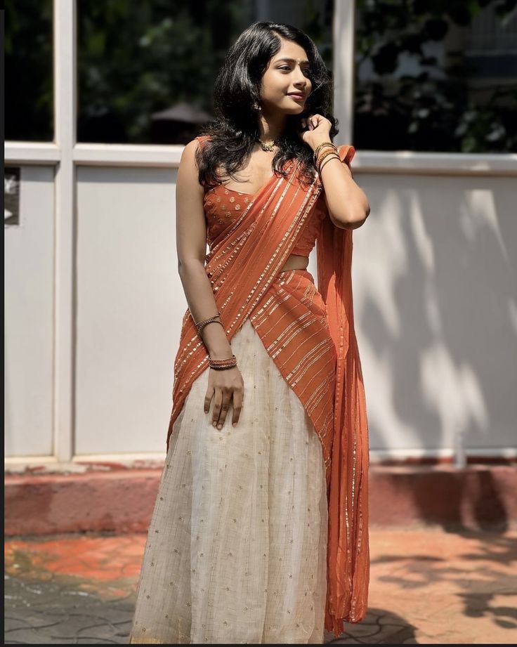 Onam Sari Look, Normal Party Dress, Onam Outfit Lehanga, Onam Saree Designs, Half Saree Designs Onam, Trending Onam Outfits 2024, Traditional Lehengas For Women, Onam Pattu Pavada Design, New Onam Outfits