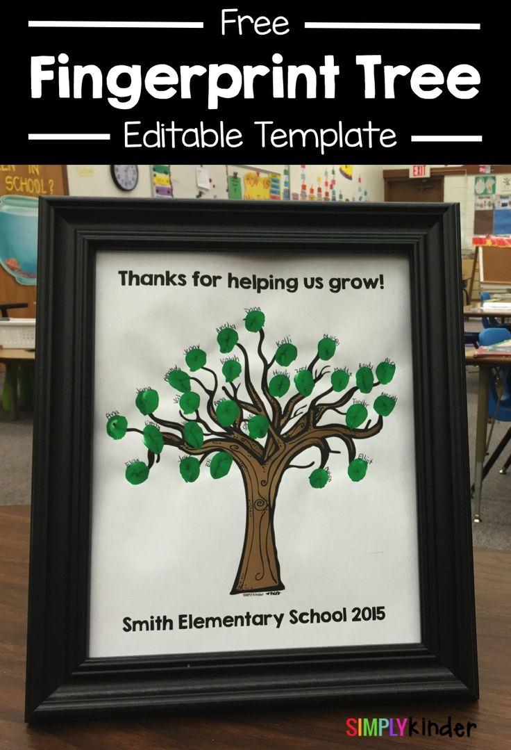 a tree with the words, free fingerprint tree editable template for helping us grow