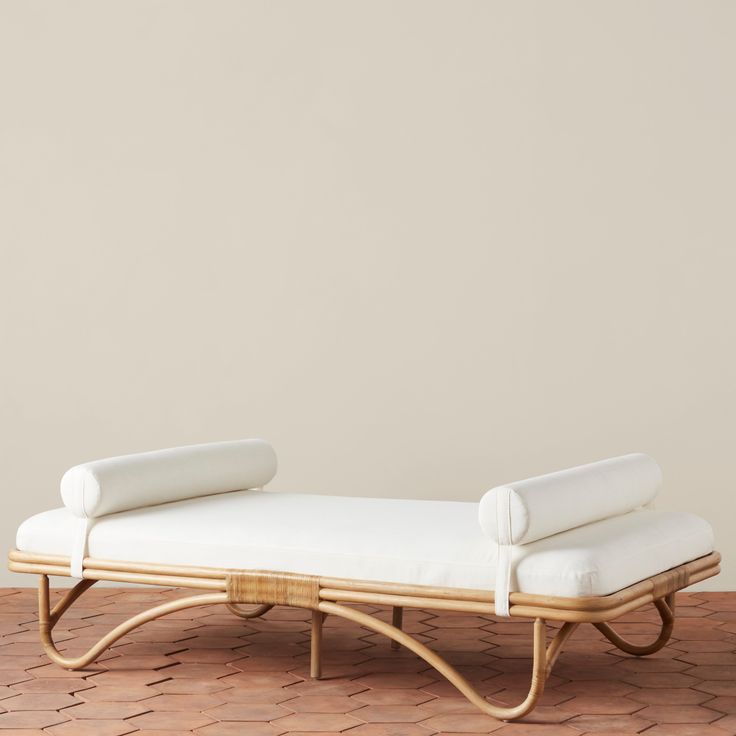 margot rattan daybed angle Rattan Daybed, Woven Furniture, Living Room Study, Wall Finishes, Guest Rooms, Belgian Linen, Linen Cushion, Daybed, Furniture Accessories