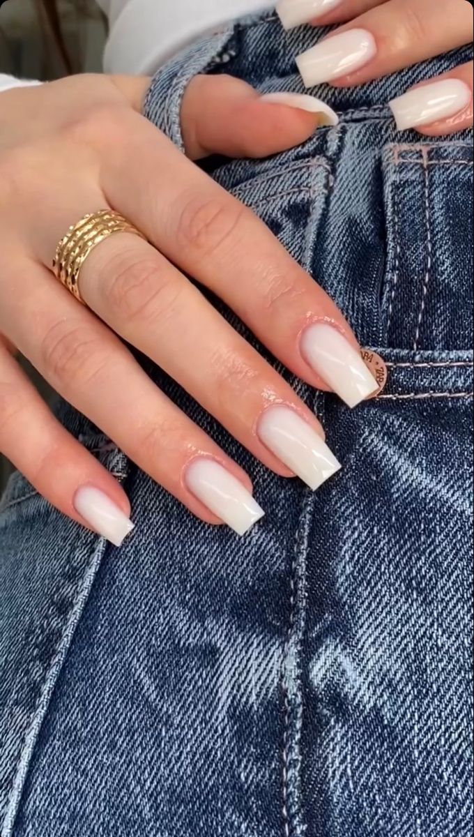 Milky Nails, Simple Gel Nails, Basic Nails, Blush Nails, Classy Acrylic Nails, Acrylic Nails Coffin Short, Neutral Nails, Girls Nails, Square Acrylic Nails