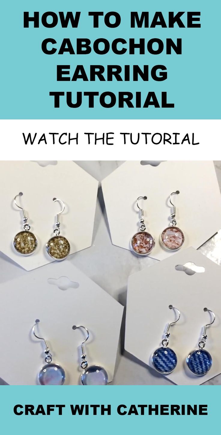 the instructions for how to make cabochon earring earrings with pictures on them