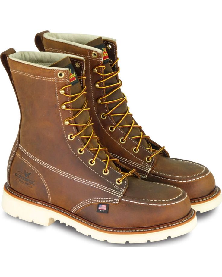 Thorogood Boots, Moc Toe Boots, Leather Work Boots, Steel Toe Work Boots, White Wedges, Work Boots Men, Safety Boots, Work Boot, Goodyear Welt