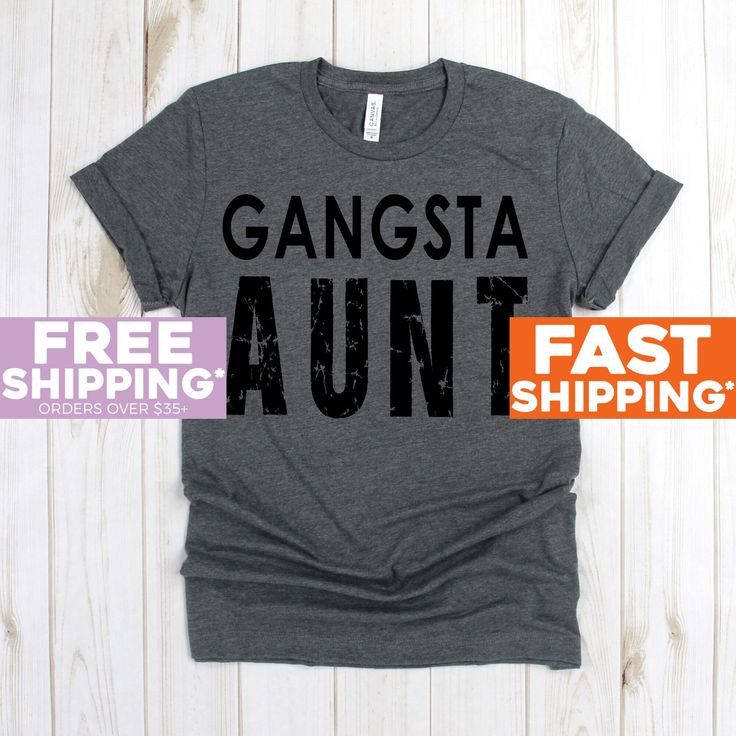 Aunt Gift - Gangsta Aunt T Shirt - Aunt To be Shirt - Funny Aunt Shirt - Auntie Shirts - Aunt Tee Shirts 》》》》FAVORITE OUR SHOP TO GET AMAZING DEALS EVERY WEEK!《《《《 Click Below  https://www.etsy.com/shop/GreyisthenewblackCo + Poly/Cotton Blend + Exclusive T-shirt branded unisex tee designed and printed in the USA. + Professionally printed super soft funny and awesome tees. + Our lightweight fitted tees are made from ultra soft ringspun cotton to get that comfortable fit and feel. + Satisfaction guaranteed! + Machine washable (wash inside out in cold water, hang dry, tumble dry low). Aunt Gift - Gangsta Aunt T Shirt - Aunt To be Shirt - Funny Aunt Shirt - Auntie Shirts - Aunt Tee Novelty Tops & Tees We have funny tshirt, shirts for women, funny tshirts, mens funny tshirt, funny tshirt women, Auntie To Be, Aunt To Be, Aunt Shirt, Aunt T Shirts, Auntie Shirts, Aunt Shirts, Auntie Gifts, Family Vacation Shirts, Adventure Shirt